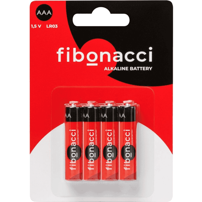 Батарейка Fibonacci LR03/4B AAA Мизинчик щелочная, Алкалиновая, блистер