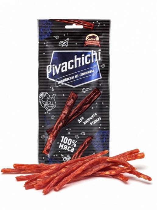 Колбаски мясные "Pivachihi" из свинины 60 гр /КМК Колбаски мясные "Pivachihi" из свинины 60 гр /КМК