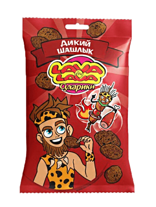 Сухарики "LAVA LAVA" 30 г ассортимент, Говядина/шашлык Сухарики "LAVA LAVA" 30 г ассортимент, Говядина/шашлык